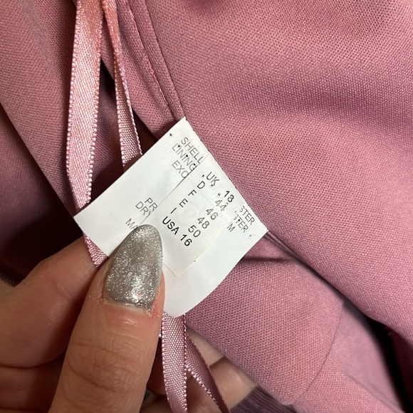 MGNY Floral Lace Embellished Beaded Flutter Sleeve Dress - Rose - Picture 8 of 12